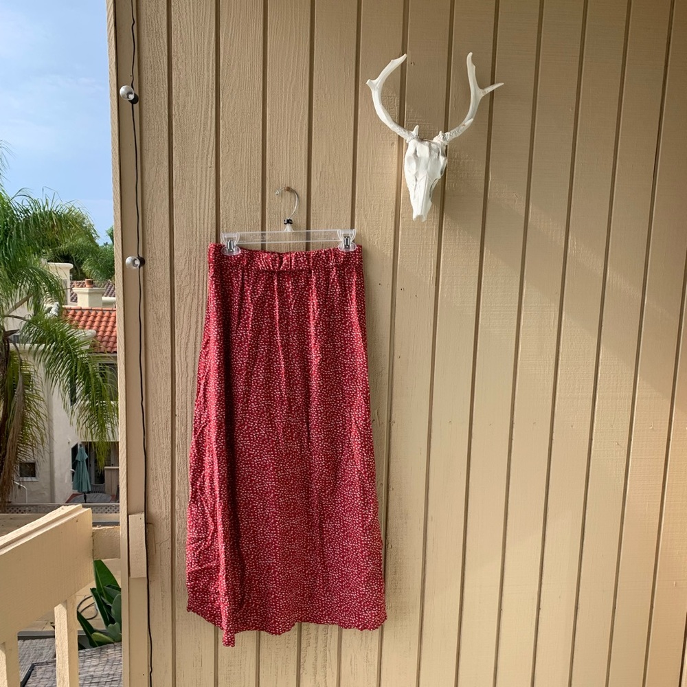 Red Floral brandy melville maxi skirt OS